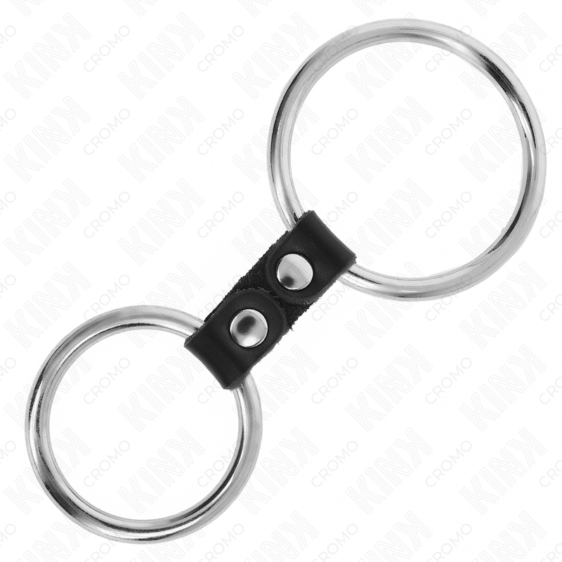 Anillo Doble Metal KINK con Correa de Cuero - Modelo 2