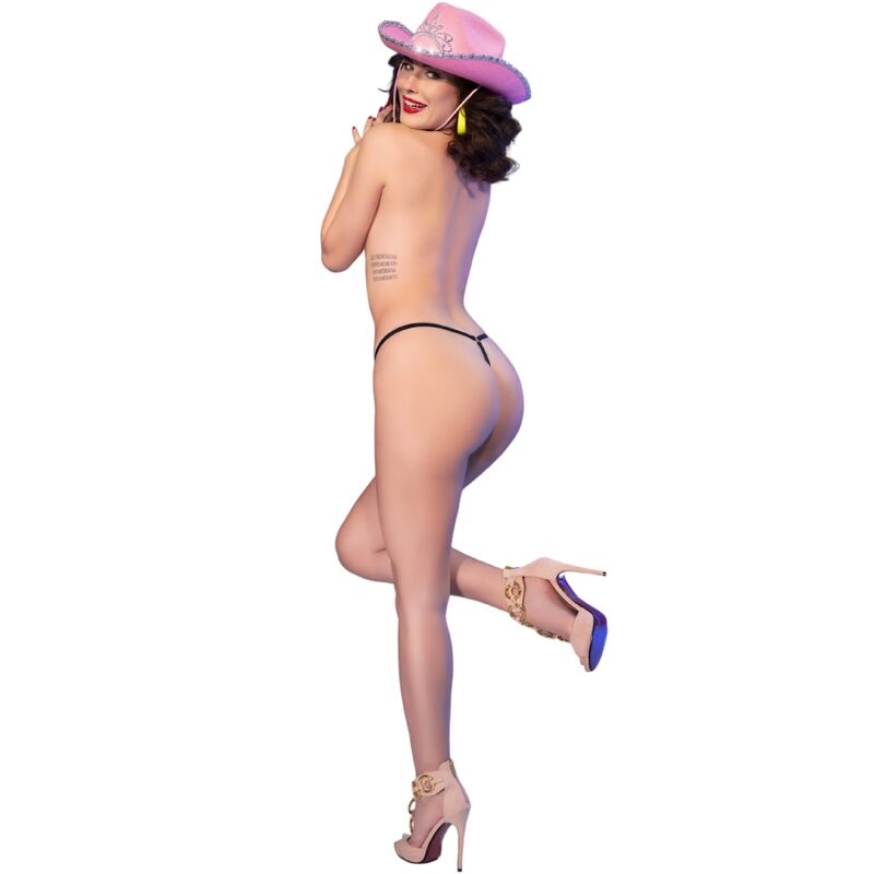 Chilirose CR 4836 Tanga Kiss Me Negra L/XL - Lencería Íntima