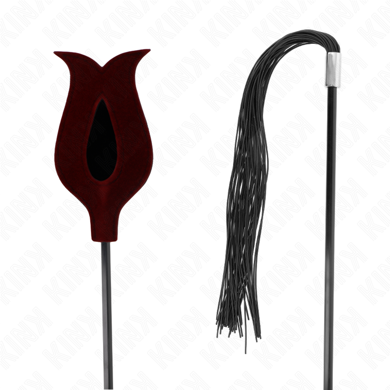 Kink Rose Shape Silicone Tassel Whip 45 cm - Látigo de Borlas