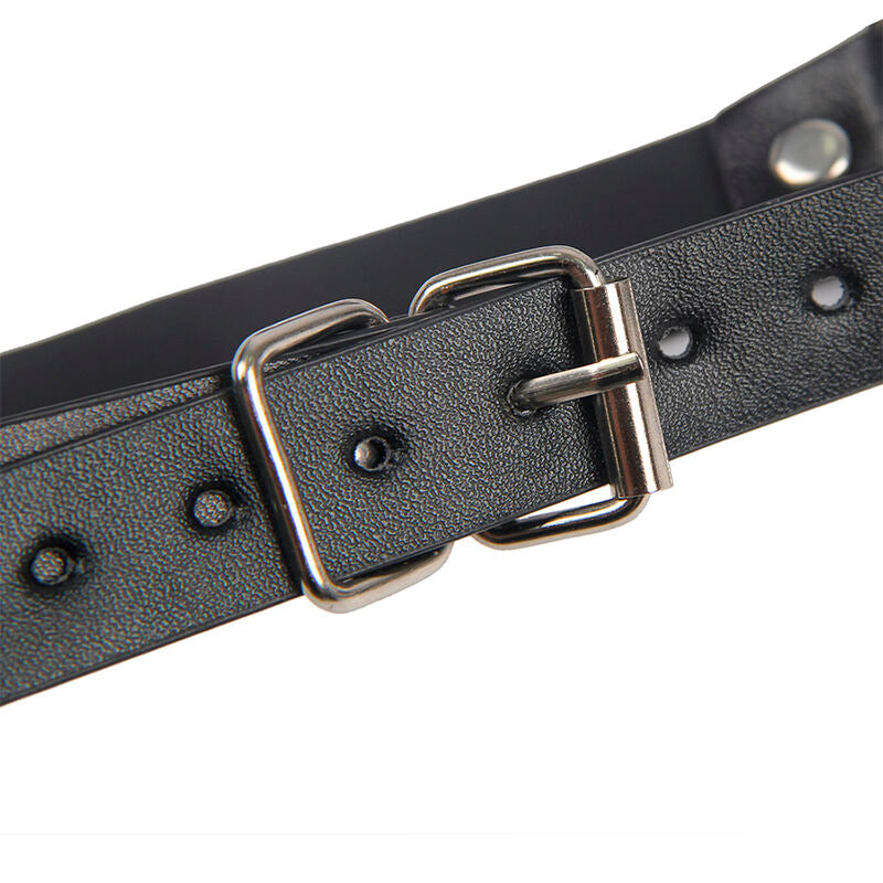 Subblime Bondage Leather Strap Breast Clamps - Pinzas Pezones Cuero Negro