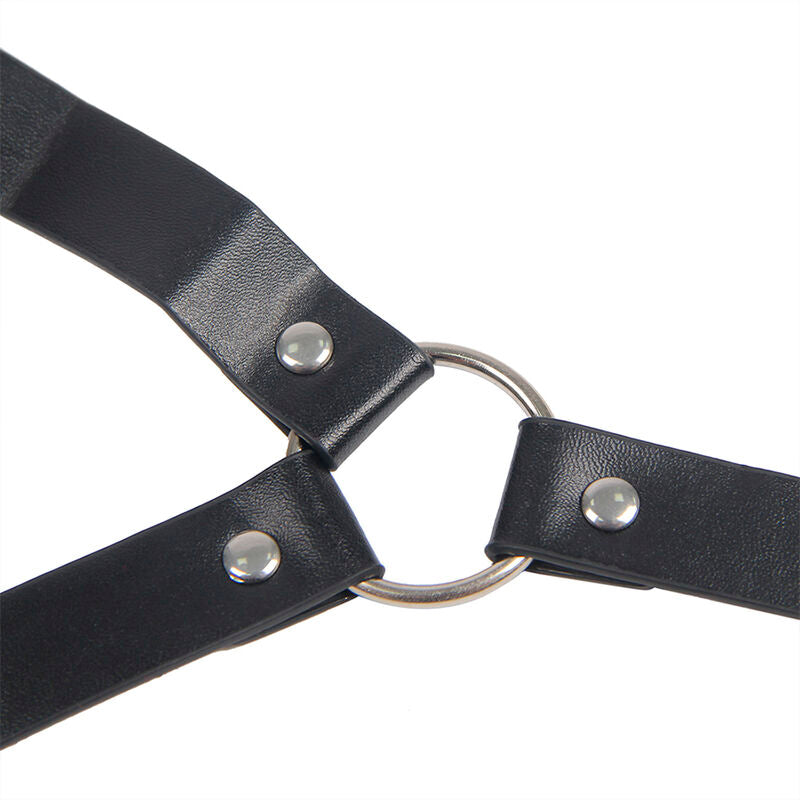 Subblime Bondage Leather Strap Breast Clamps - Pinzas Pezones Cuero Negro