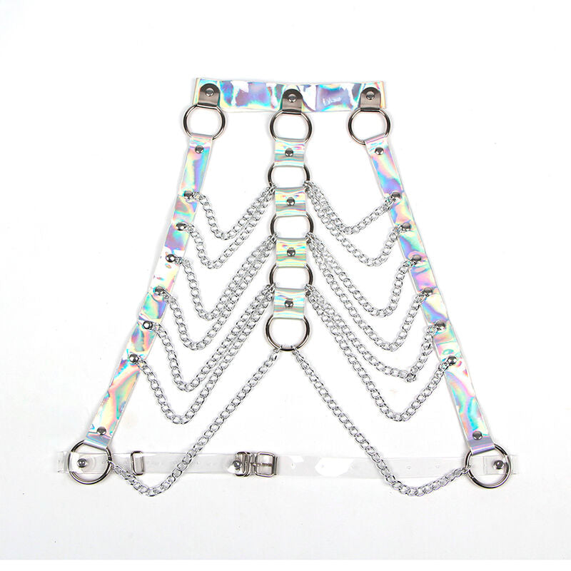 Subblime Chest Harness with Rings and Chains - Arnés Plateado