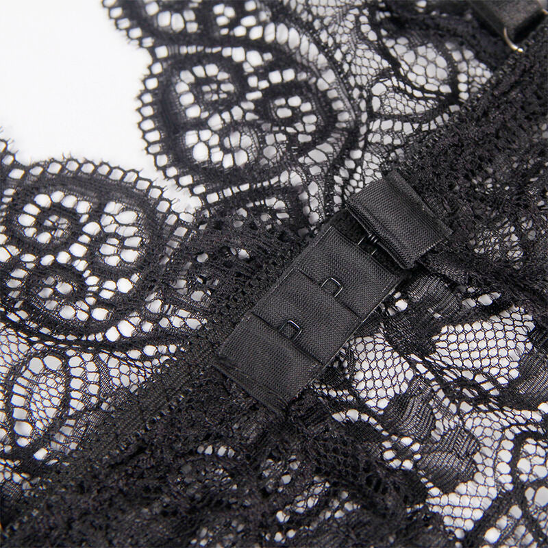 Camisón de Seda y Encaje con Panties Subblime - Negro S/M