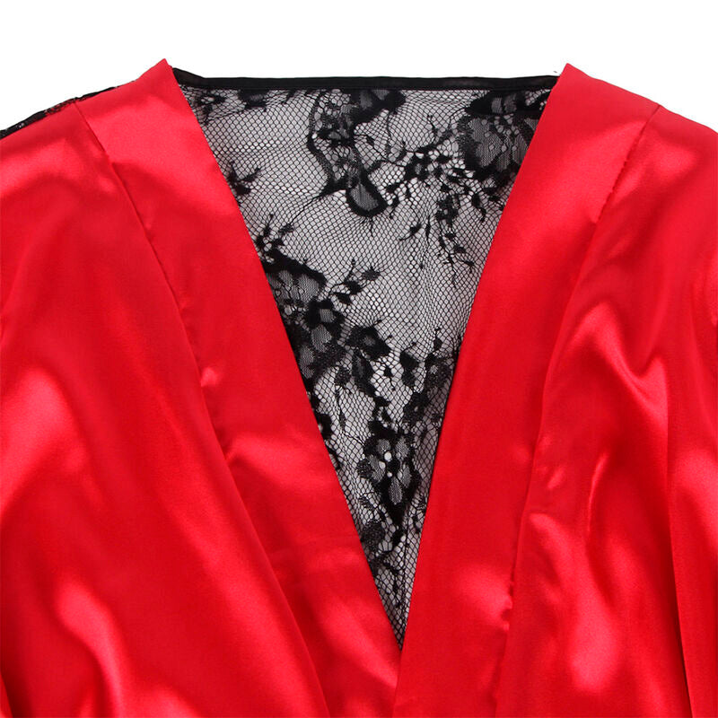 Subblime Set Lencería 2 Piezas Camisole Transparente + Tanga Rojo/Negro S/M