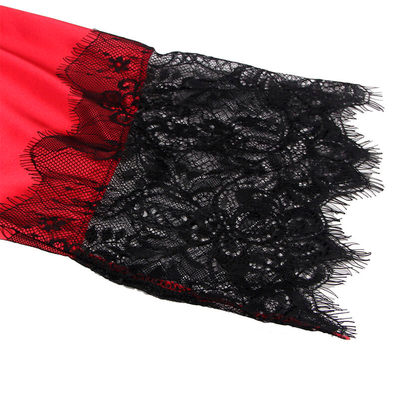 Subblime Camisole Encaje Transparente + Tanga Rojo/Negro L/XL
