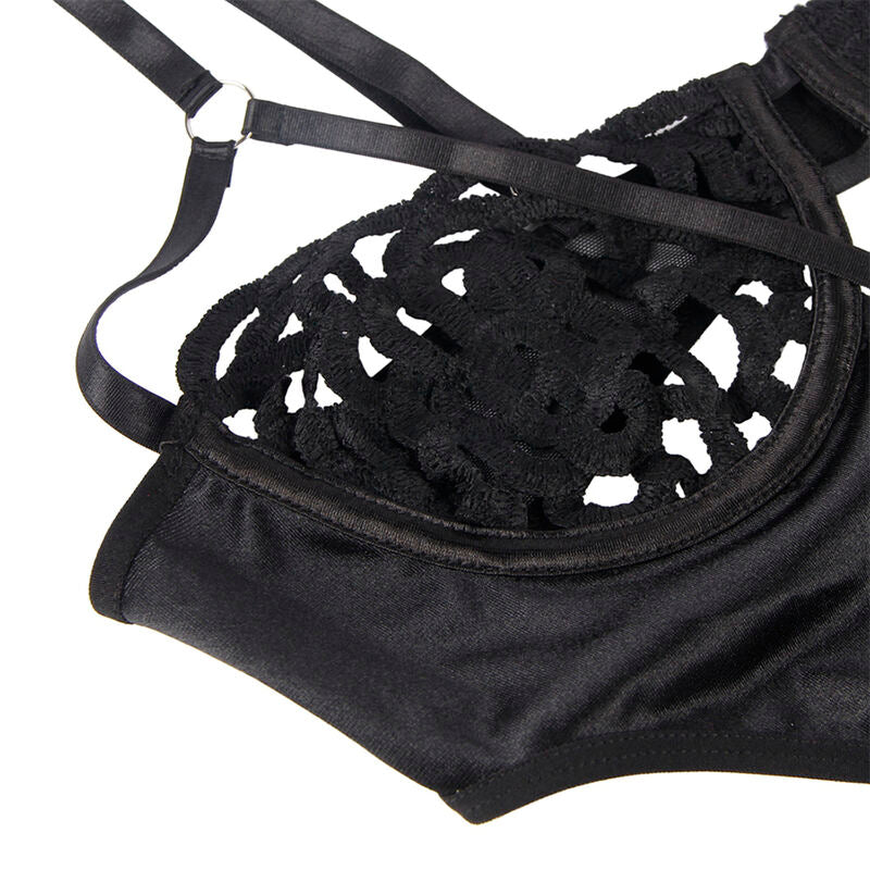 Subblime Sexy Lace Bodysuit Negro S/M - Encaje Elegante