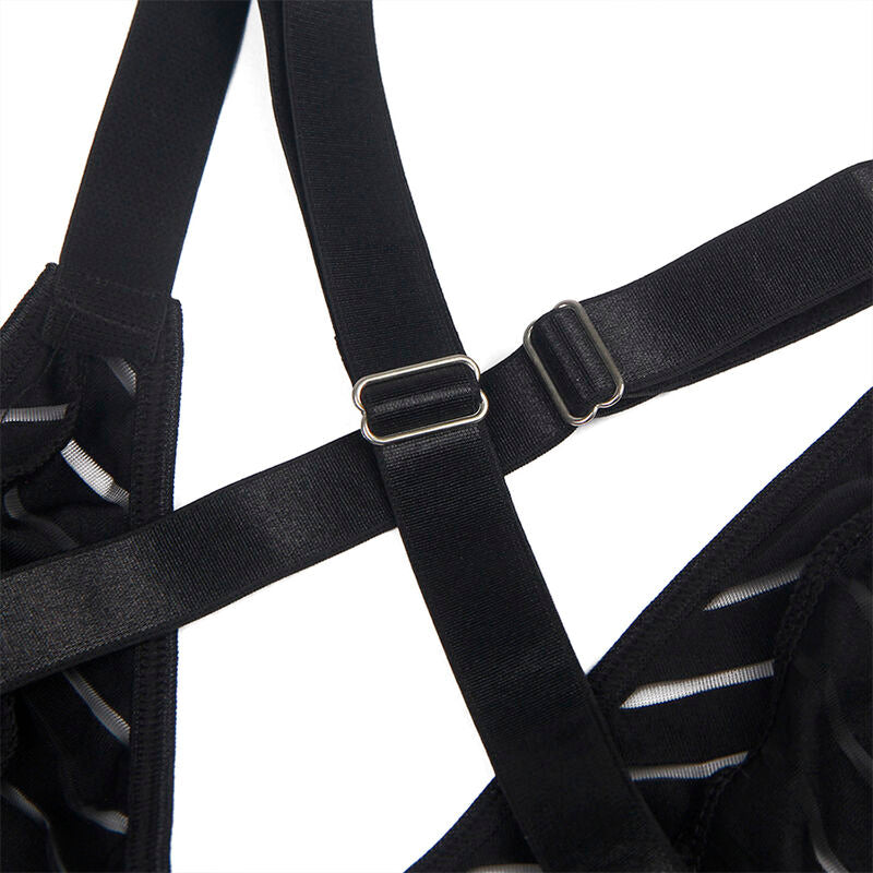 Body Subblime con Liguero Integrado Negro L/XL - Diseño Rejilla Elegante