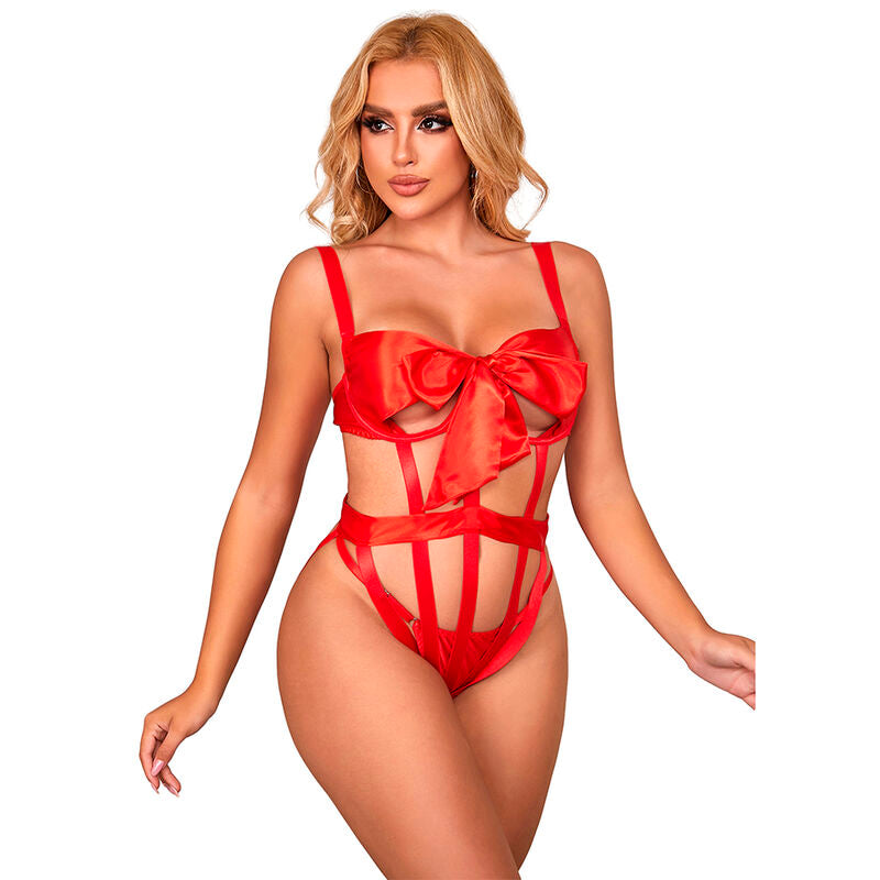 Subblime Sexy Openwork Body con Lazo Rojo L/XL