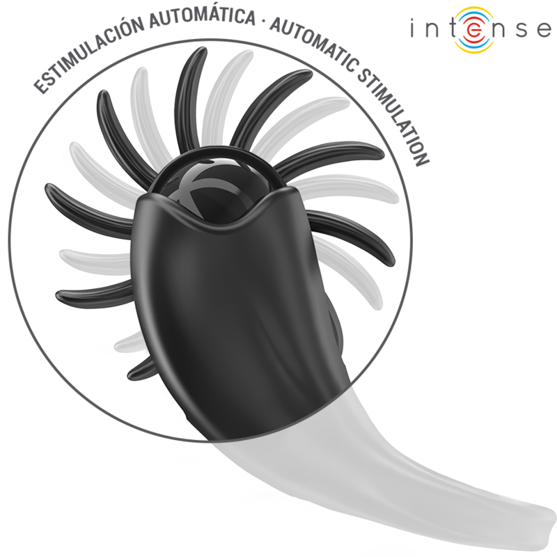 Anillo Vibrador Intense Mabel 10 Vibraciones con Estimulador de Clítoris Negro