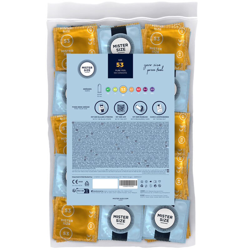 Mister Size Condom M 53mm - Pack de 100 Unidades
