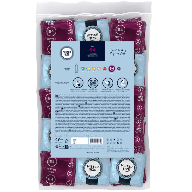 Mister Size Condones XXL 64 mm - Pack 100 Unidades