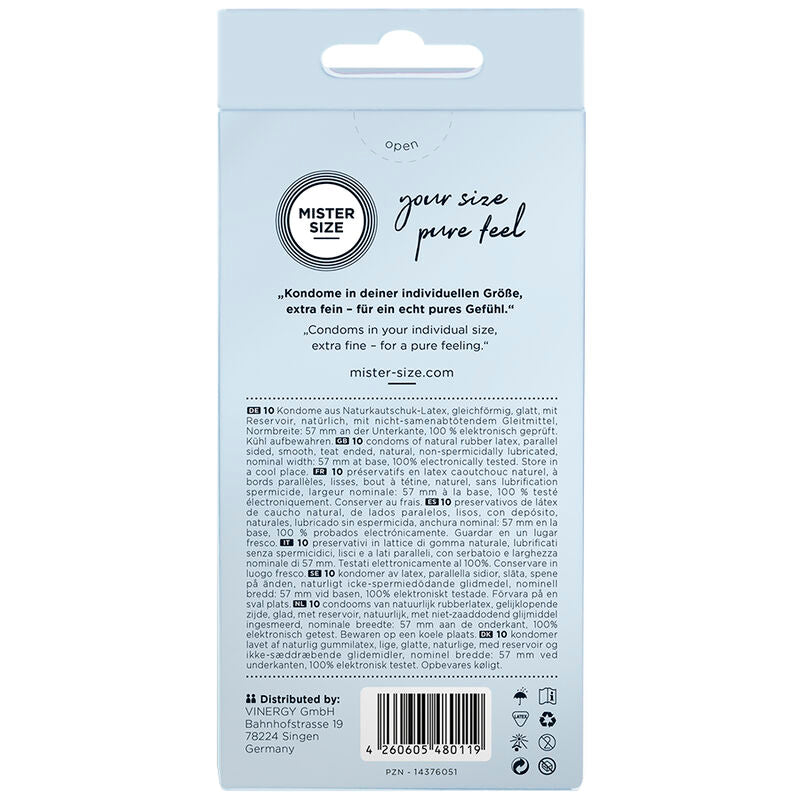 Mister Size Condom L 57mm - Pack 10 Unidades
