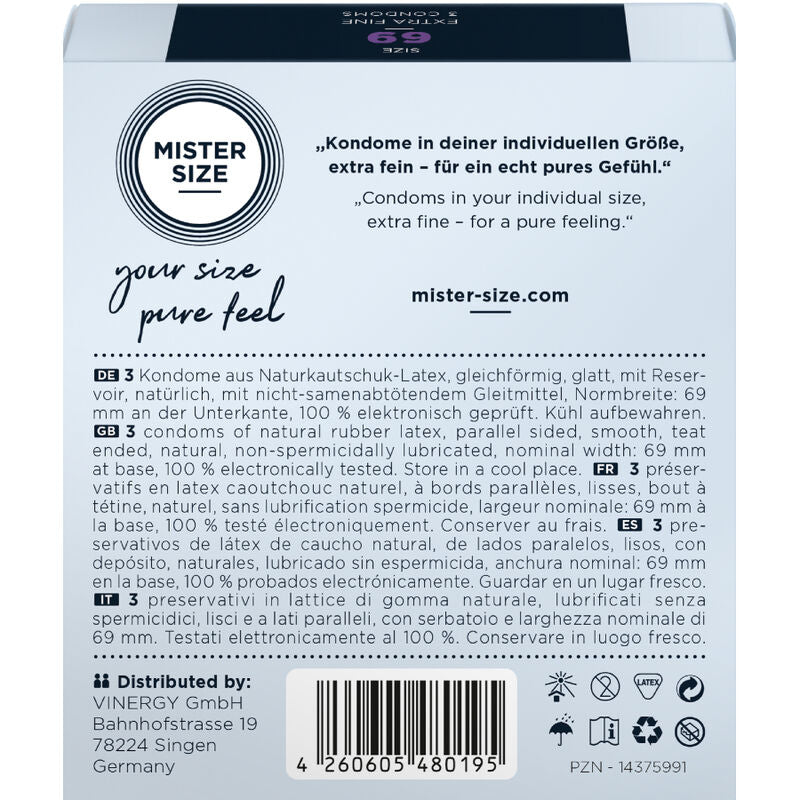 Mister Size Condones XXXL 69 mm - Pack 3 Unidades