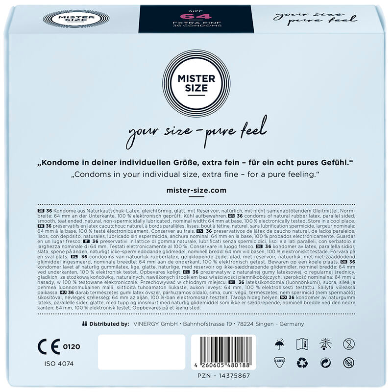 Mister Size Condoms XXL 64mm - Pack 36 Unidades