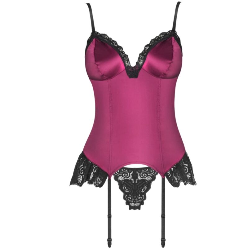 Livco Corsetti Agrafena CF 90436 - Conjunto Corset + Tanga Burgundy S/M