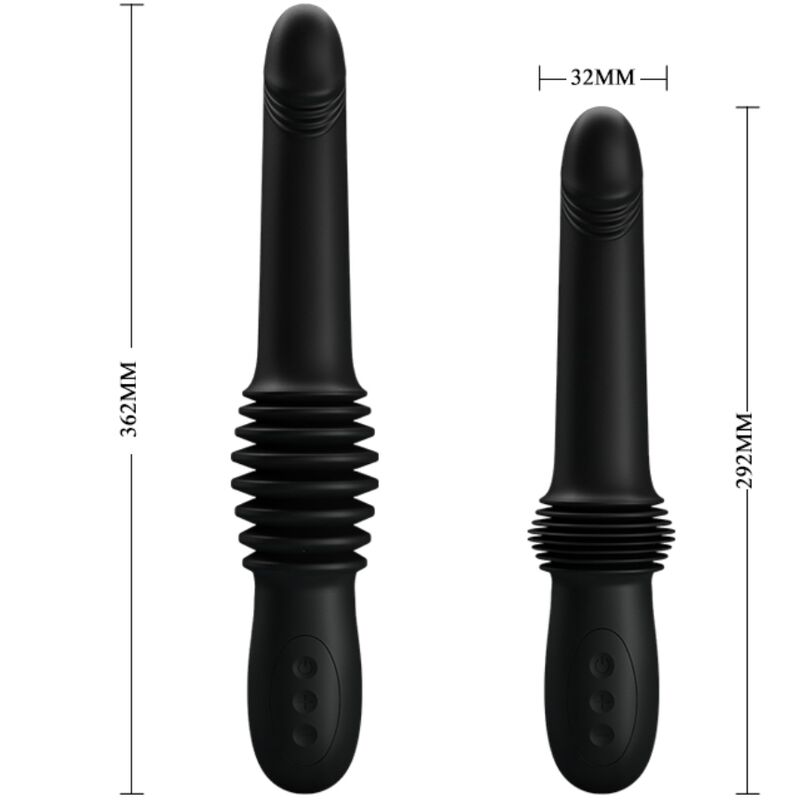 Pretty Love Pazuzu Vibrador 3 Modos de Empuje Negro