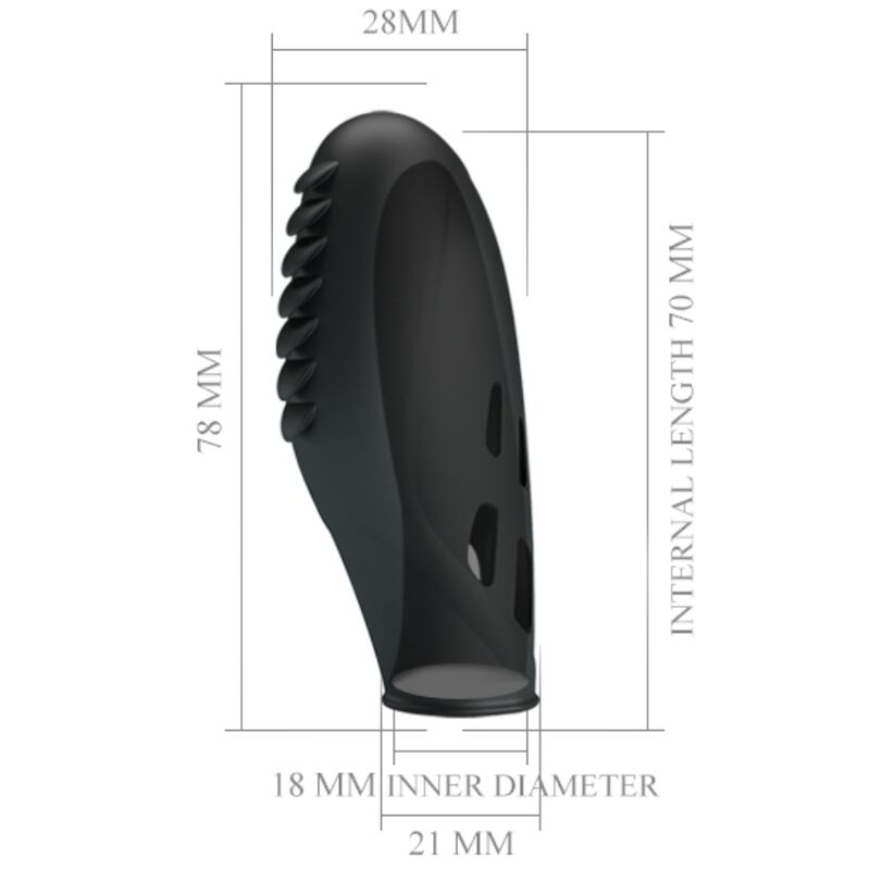 Pretty Love Gilo - Vibrador de Silicona para Dedo Negro