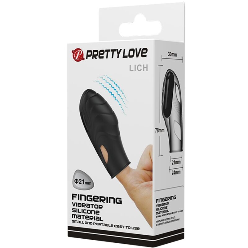 Pretty Love Lich Vibrador de Dedo Silicona Negro