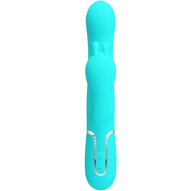 Pretty Love Cammy 4 en 1 Vibrador Triple Rabbit Azul