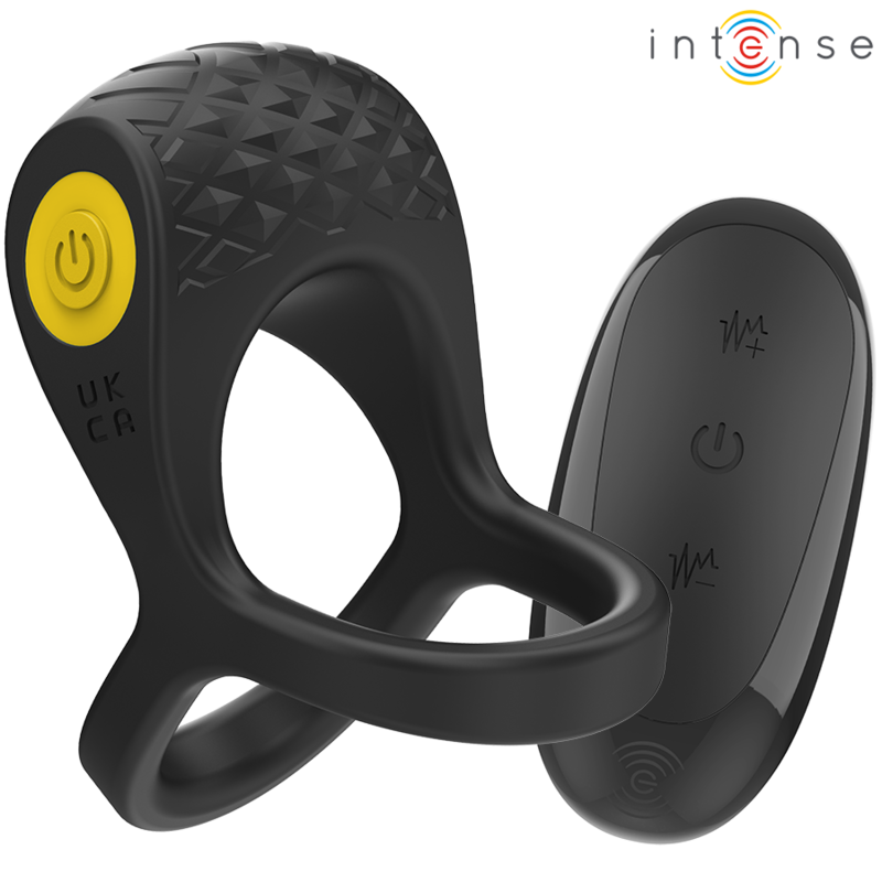 Intense Alex Vibrator Double Penis Ring 10 Vibraciones Negro