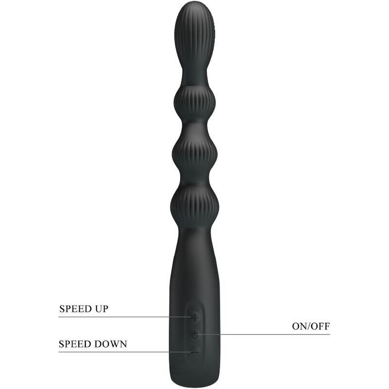 Pretty Love Federer Vibrador Anal 12 Vibraciones Negro