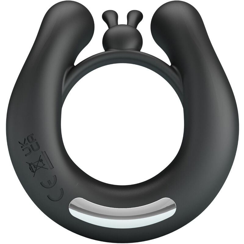 Pretty Love Dahlia - Anillo Vibrador con Estimulador de Clítoris 12 Vibraciones Negro