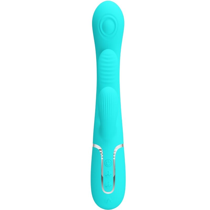 Pretty Love Shania Triple Rabbit Vibrador Multifunción 3 en 1 Azul