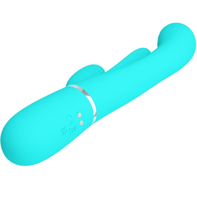 Pretty Love Shania Triple Rabbit Vibrador Multifunción 3 en 1 Azul