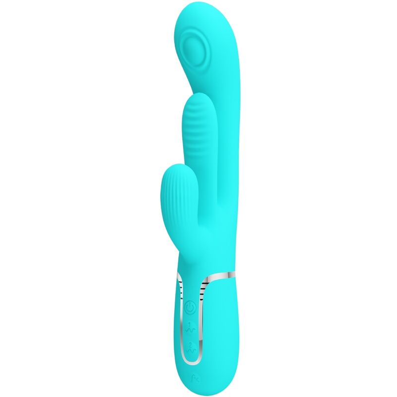 Pretty Love Shania Triple Rabbit Vibrador Multifunción 3 en 1 Azul