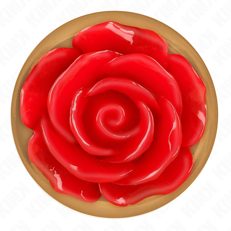 Kink Pink Gold Anal Plug with Red Rose - Plug Anal Metálico Elegante
