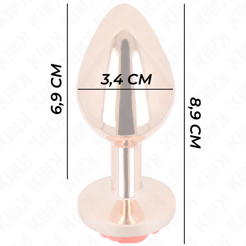 Kink Pink Gold Anal Plug M - Diseño Elegante con Rosa Roja