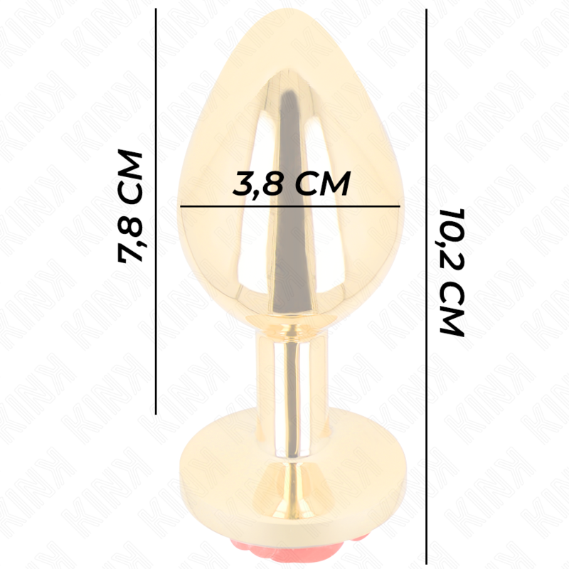 Plug Anal Gold Rose Red Tamaño L - Edelstahl Kink Pleasure Plugs