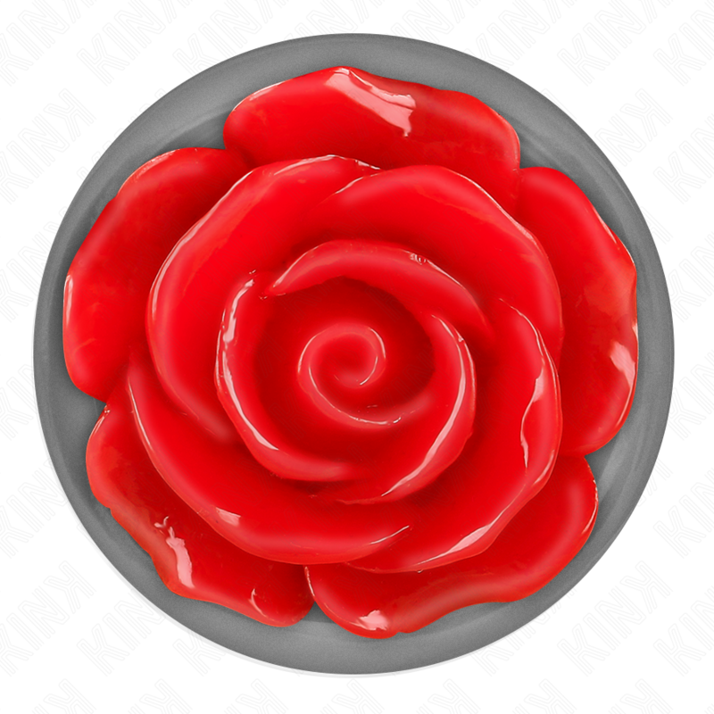 Plug Anal KINK Rose Red Tamaño M - Acero Inoxidable con Adorno de Rosa