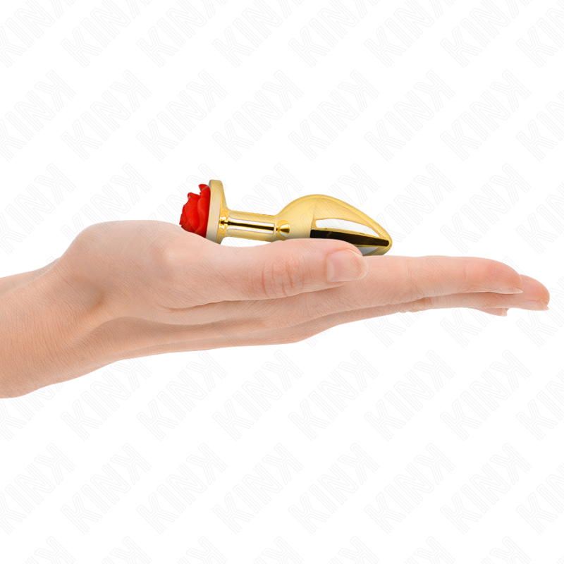 Plug Anal Gold Rose Red Kink Pleasure Plugs - Tamaño S