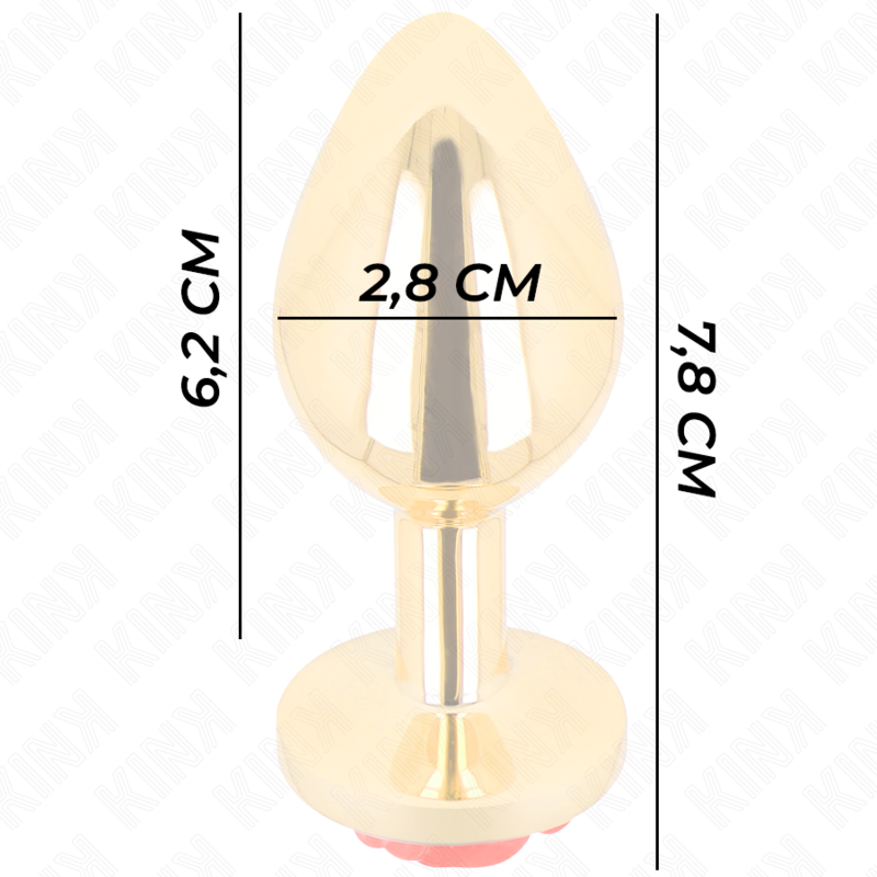 Plug Anal Gold Rose Red Kink Pleasure Plugs - Tamaño S