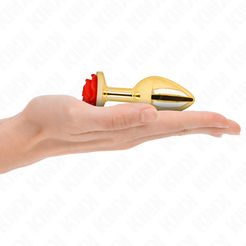 Plug Anal Gold Rose Red Tamaño M - Edelstahl de Kink Pleasure Plugs