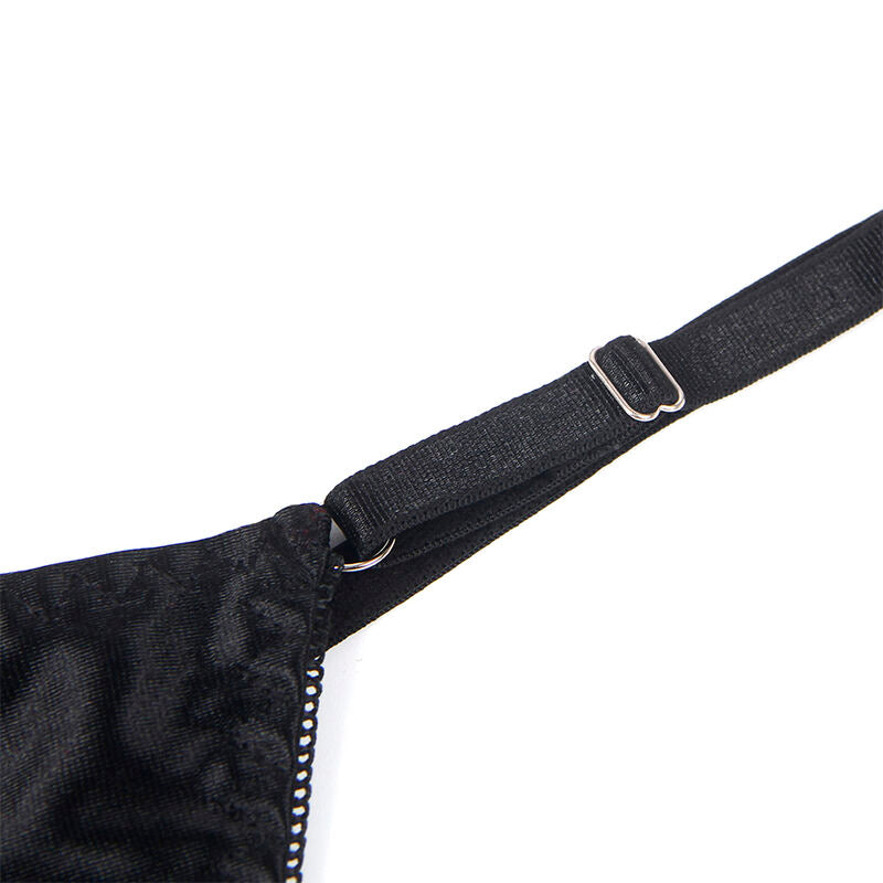 Conjunto de Lencería Subblime con Sujetador de Copas Abiertas y Lazo Negro L/XL