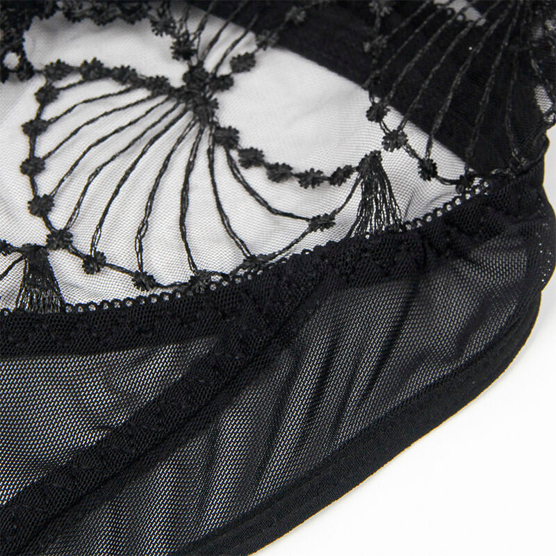 Bodysuit Transparente Negro con Encaje Hueco - Subblime 955229 L/XL