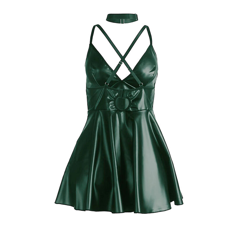Vestido Verde con Tirantes de Cuero PU - Subblime 955441 L/XL