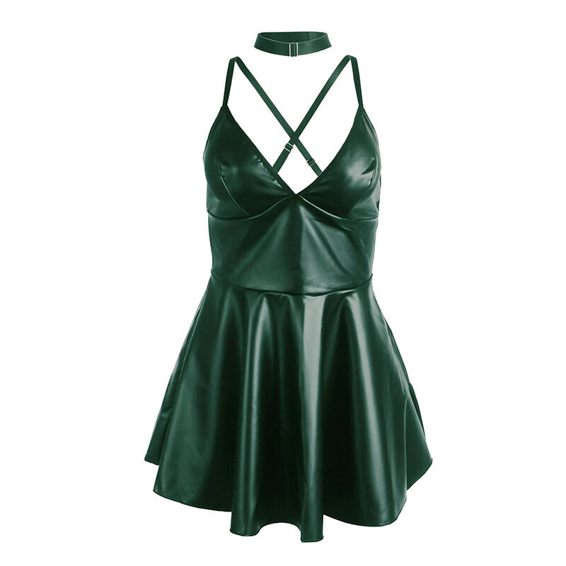 Vestido Verde con Tirantes de Cuero PU - Subblime 955441 L/XL