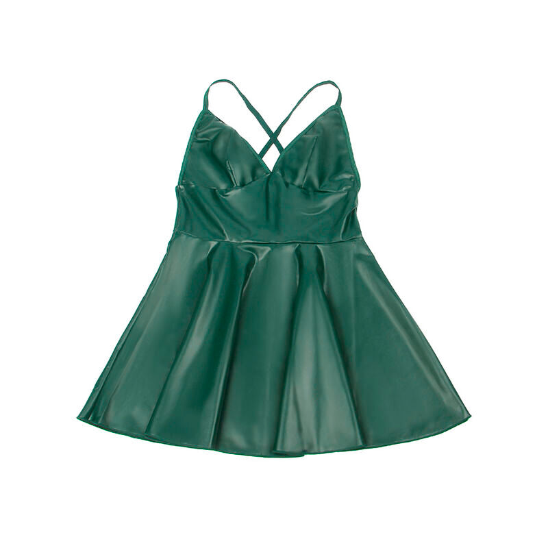 Vestido Verde con Tirantes de Cuero PU - Subblime 955441 L/XL