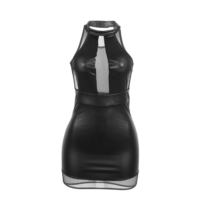 Vestido Halter Neck con Transparencias Subblime - Encaje Negro L/XL