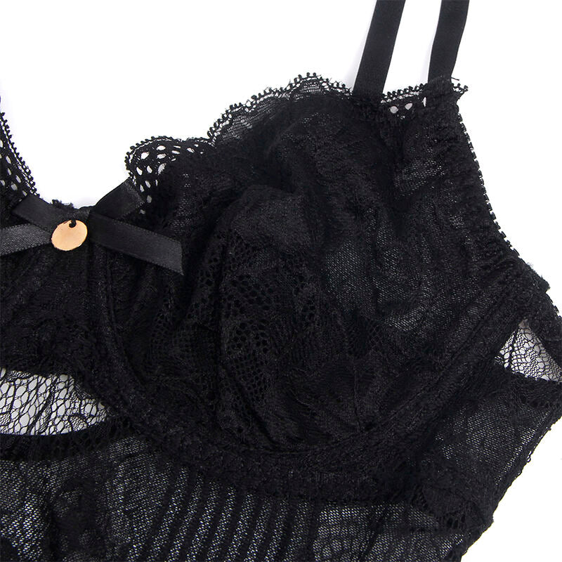 Bodysuit de Encaje Negro con Cierre Inferior - Subblime Bodies S/M