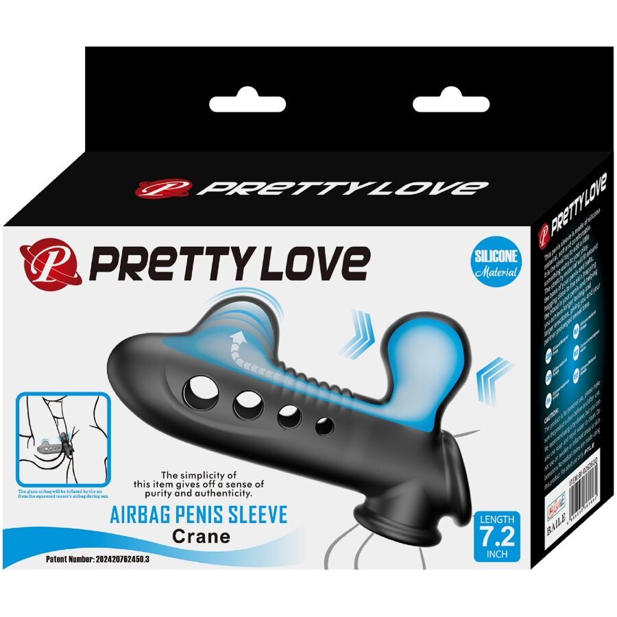 Pretty Love Crane Penis Sleeve with Airbag Black