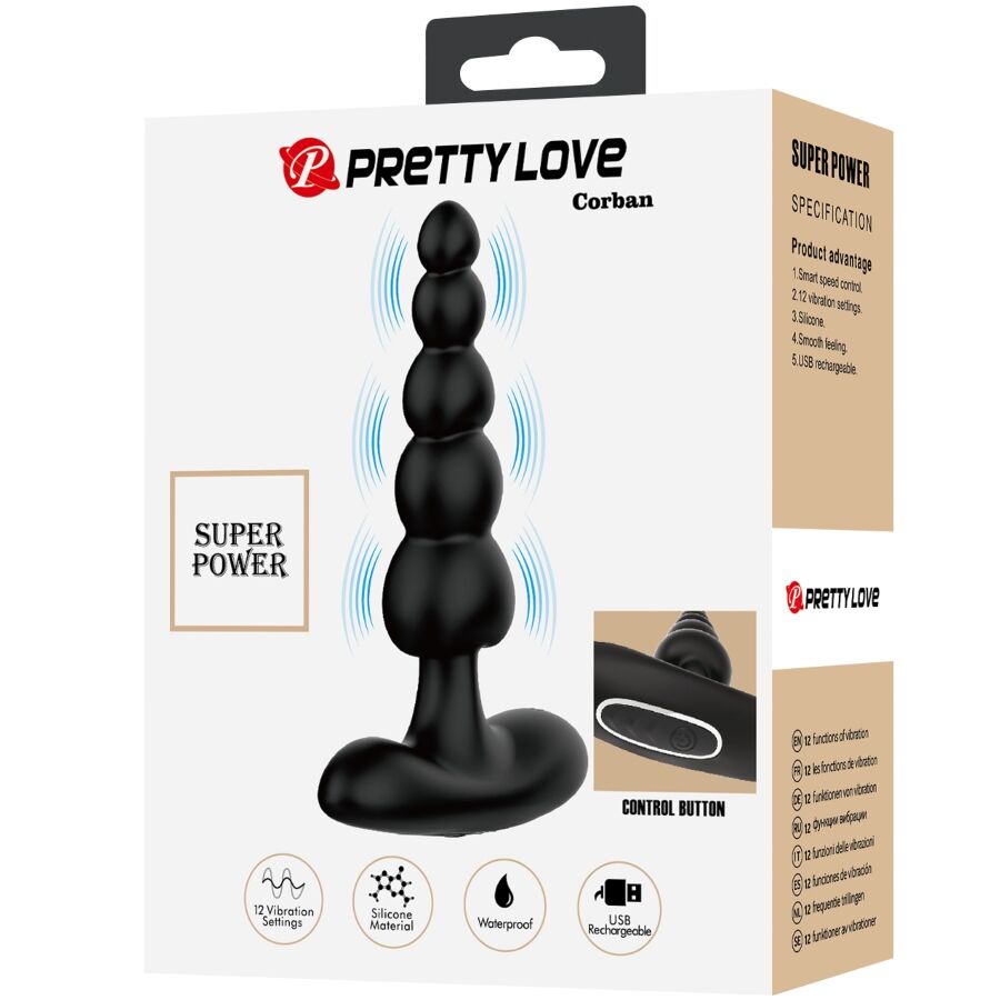 Pretty Love Corban Vibrador Anal 10 Vibraciones Negro