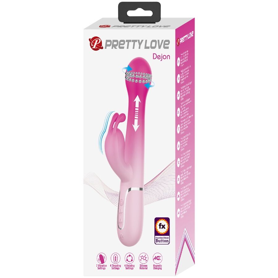 Pretty Love Dejon 3 en 1 - Vibrador Conejo Multifunción Rosa