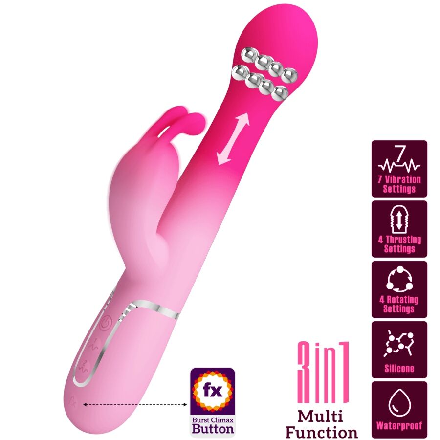 Pretty Love Dejon 3 en 1 - Vibrador Conejo Multifunción Rosa