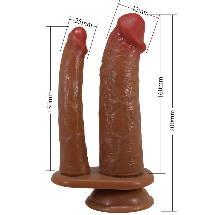 Pretty Love Goran Double Dildo Realista Natural Mulato