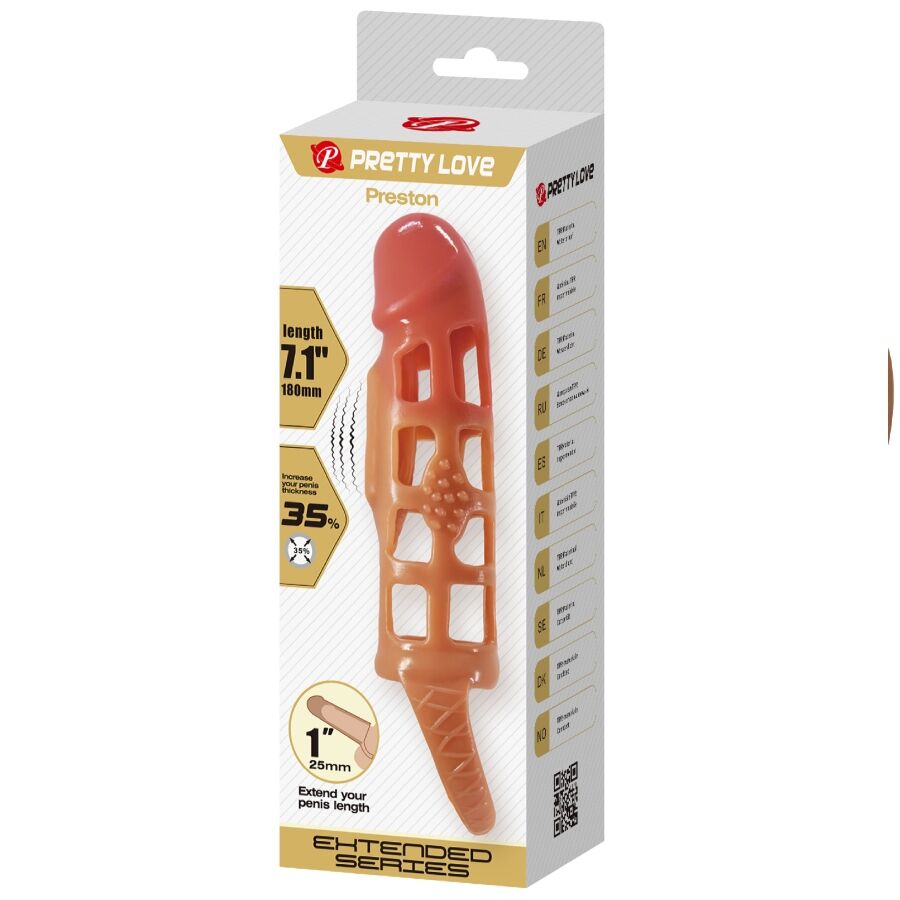 Pretty Love Preston Vibrating Penis Sleeve 18 cm