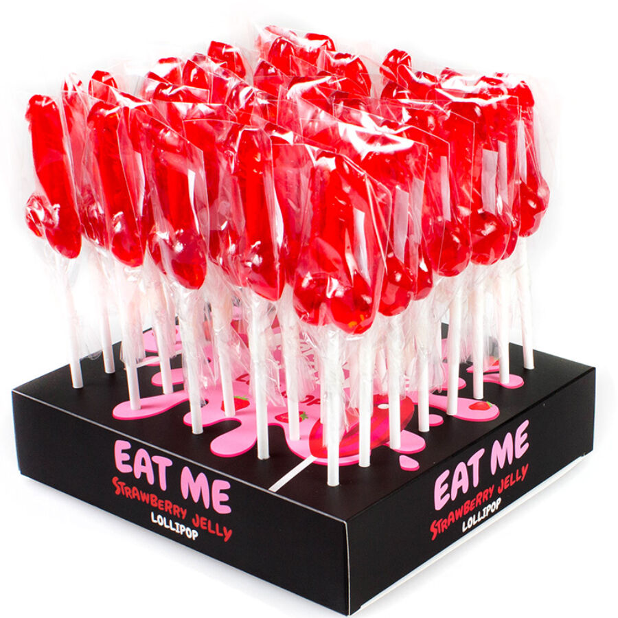 Secretplay Display Assortment Penis Lollipops Strawberry 40 Unidades